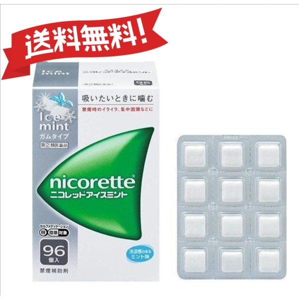 【指定第2類医薬品】ニコレットアイスミント 96個 セルフメディケーション税制対象商品 4987123700689
