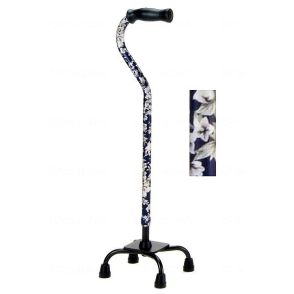マキテック アルミ製4点支柱杖 50シリーズ 青花柄 非課税 メーカー直送