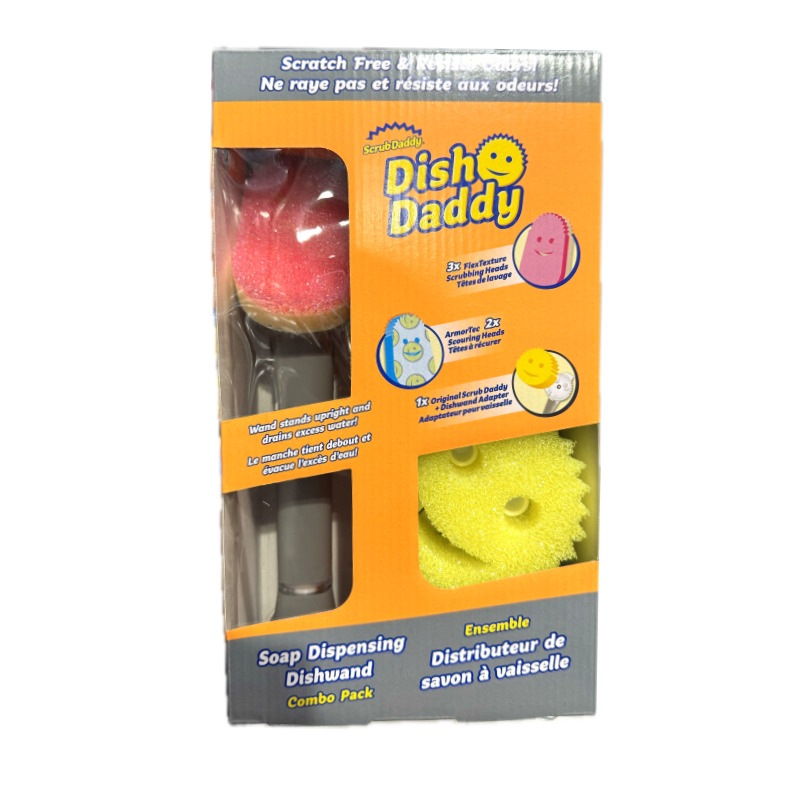 【韓国コストコ純正品/並行輸入品】 【正規品】ディッシュダディ 交換式クリーニングスティック バンドルセット洗剤自動供給・多機能スポンジ付