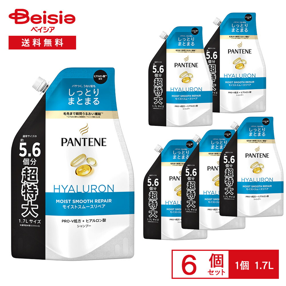 P&G パンテーン(PANTENE) モイストスムースケア シャンプー つめかえ超特大 1.7L 6個セット シャンプー 詰め替え 大容量 モイスト スムース ヘアケア 7,975円