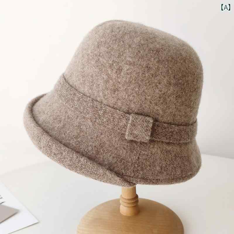 帽子 おしゃれ レディース 女性用 カーリー オーストラリアン ウール ハット 大きい 頭 サイズ フィッシャーマン ハット 和風 韓国 秋冬 暖かい