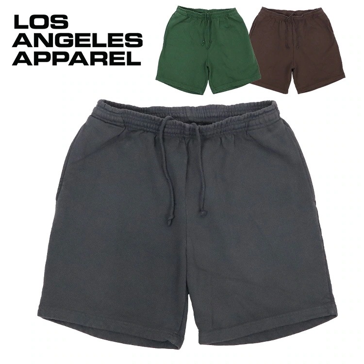 ロスアパ ショートパンツ メンズ レディース ユニセックス ガーメントダイ 14オンス 半ズボン 無地 裏起毛