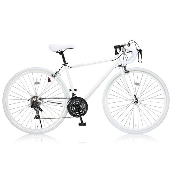 Sensitive ホワイト ロードバイク(700×28C・21段変速・フレーム470mm) メーカー直送