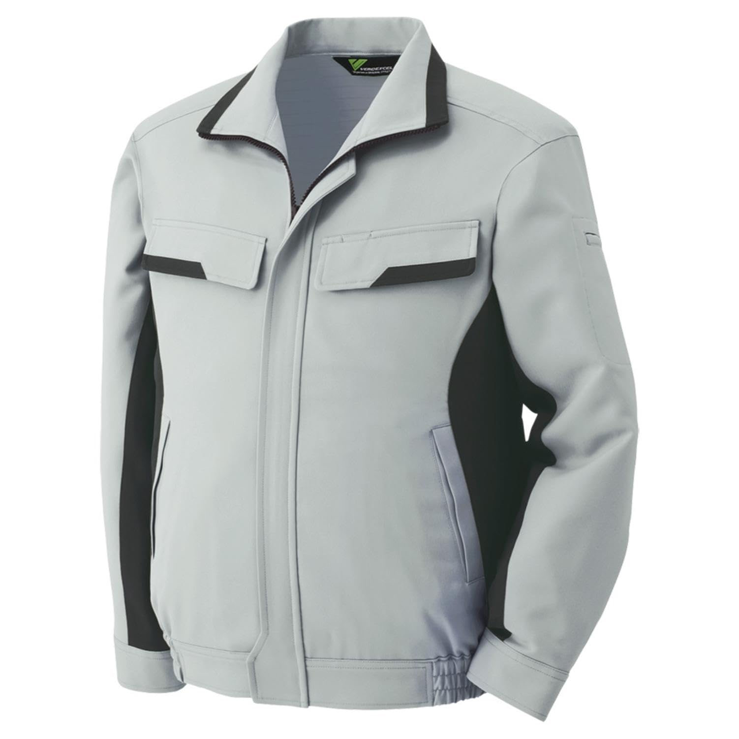 【全国送料無料】 [ミドリ安全] ベルデクセル 作業服 長袖 ブルゾン 男女兼用 帯電防止 立体裁断 VE51 上 シルバーグレー×チャコール 4L 9,644円