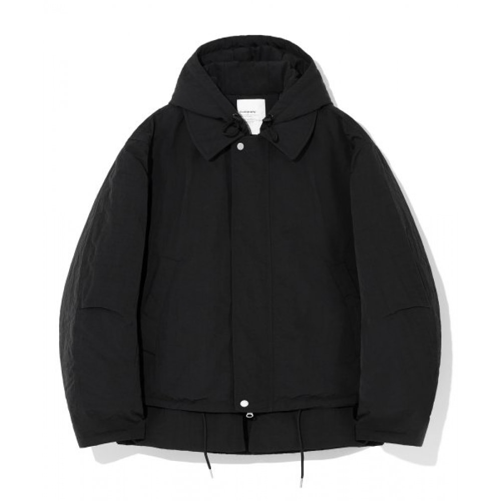コデジェリーレイヤードフーディブルゾン_ブラック
