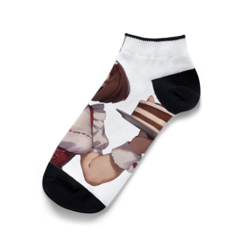 【文字入れ可能受注生産】ウサギの女の子　メイド　ケモナー　ダブルケーキ くるぶしソックス