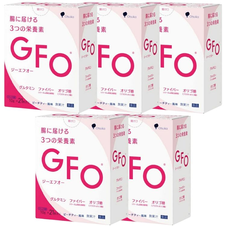 5個セット 株式会社大塚製薬工場 GFO 10g×21本 粉末清涼飲料 グルタミン ファイバー オリゴ糖 食物繊維 腸内フローラ 腸のための栄養