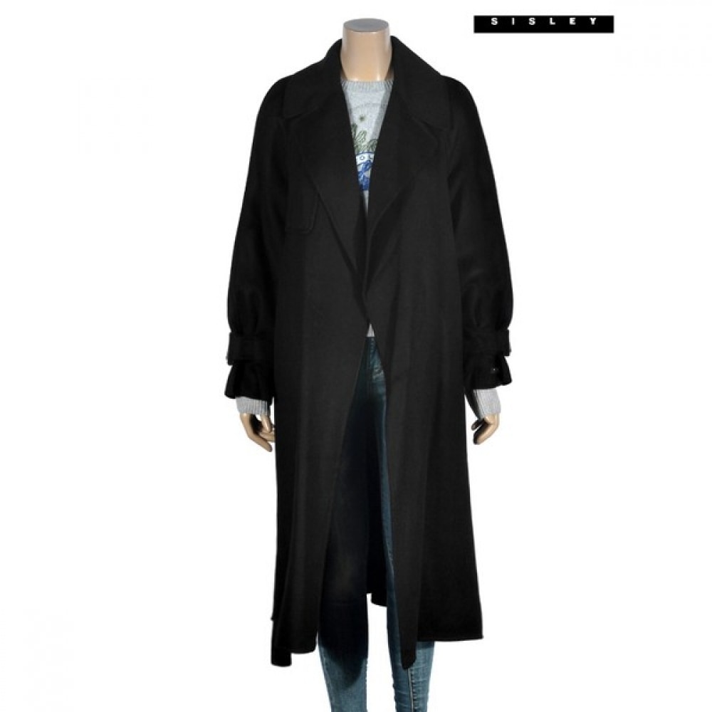 (シスレー) シスレートレンチスリーブビジューロングコート SACTD2461_BK