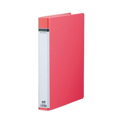 (まとめ) TANOSEE 30穴バインダー（貼り表紙） A4タテ 100枚収容 背幅42mm ピンク 1セット（10冊） 〔×5セット〕