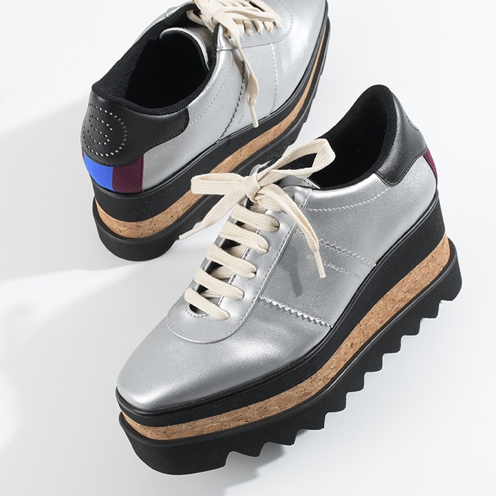 STELLA MCCARTNEY ステラマッカートニー シューズ 靴 Sneak-Elyse スニーカー 810375E00179 レディース SILVER シルバー ブラック 厚底 ロゴ カジュアル
