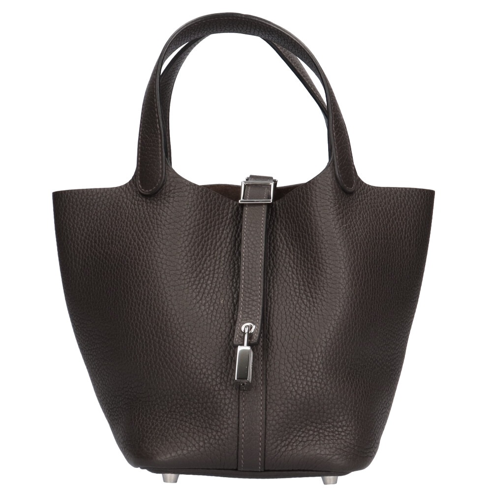 エルメス PM ピコタンロック ピコタン ハンドバッグ トリヨンクレマンス ブラウン HERMES 中古 美品
