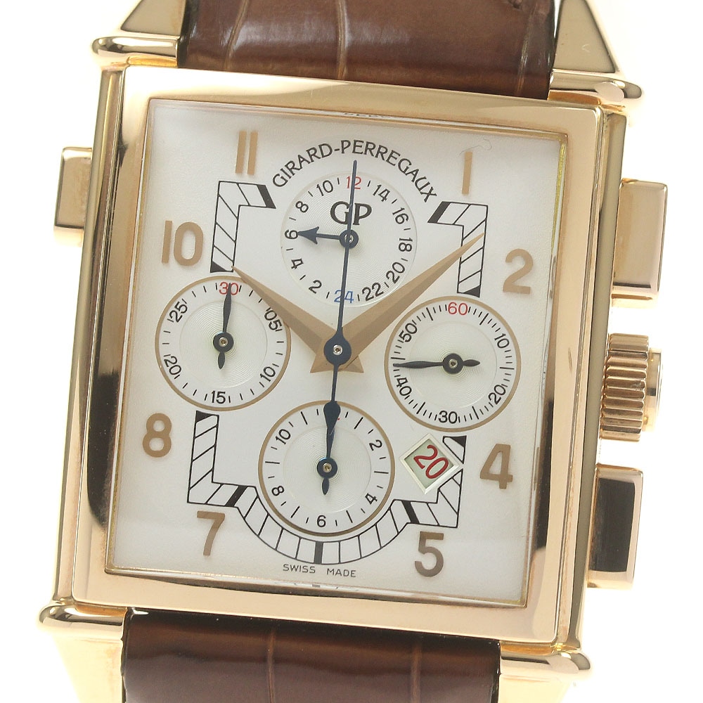 ジラール・ペルゴ GIRARD PERREGAUX 25975.0.52.1051 ヴィンテージ 1945 K18PG クロノグラフ 自動巻き メンズ 箱・保証書付き_829884【中古】その他 ブランド腕時計