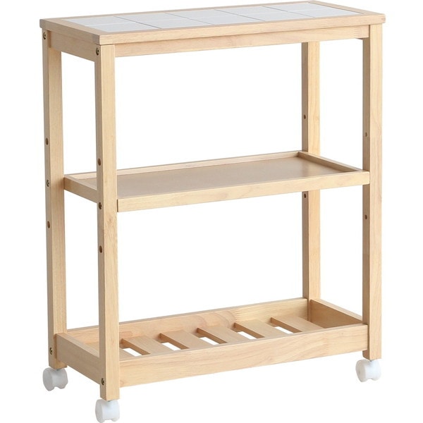 市場株式会社 W-3347NA Soup Slim Wagon 3段 ナチュラル [キッチンワゴン] メーカー直送