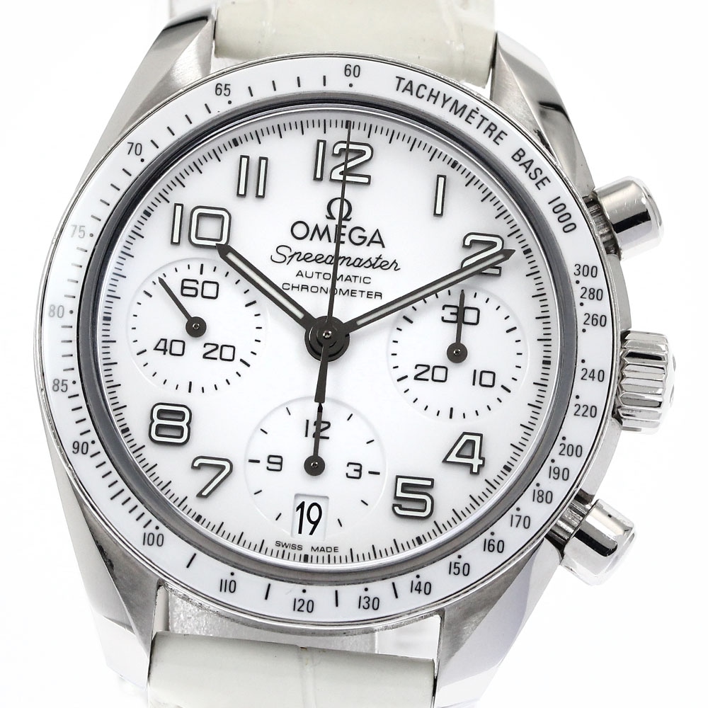 オメガ OMEGA 324.33.38.40.04.001 スピードマスター デイト クロノグラフ 自動巻き レディース 箱・保証書付き_879995【中古】