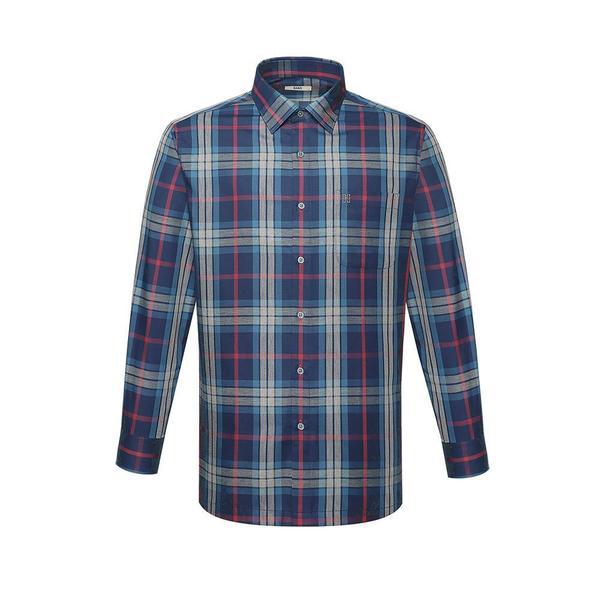 コットン混紡ミディアムチェック レギュラーフィット ネイビー__DKA2SHCL122N1