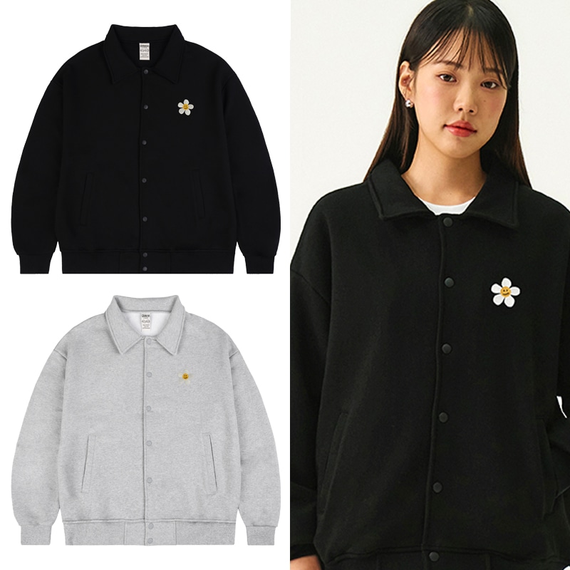 [UNISEX] Flower Dot Embroidery Stadium Varsity Jacket_2color 6,899円