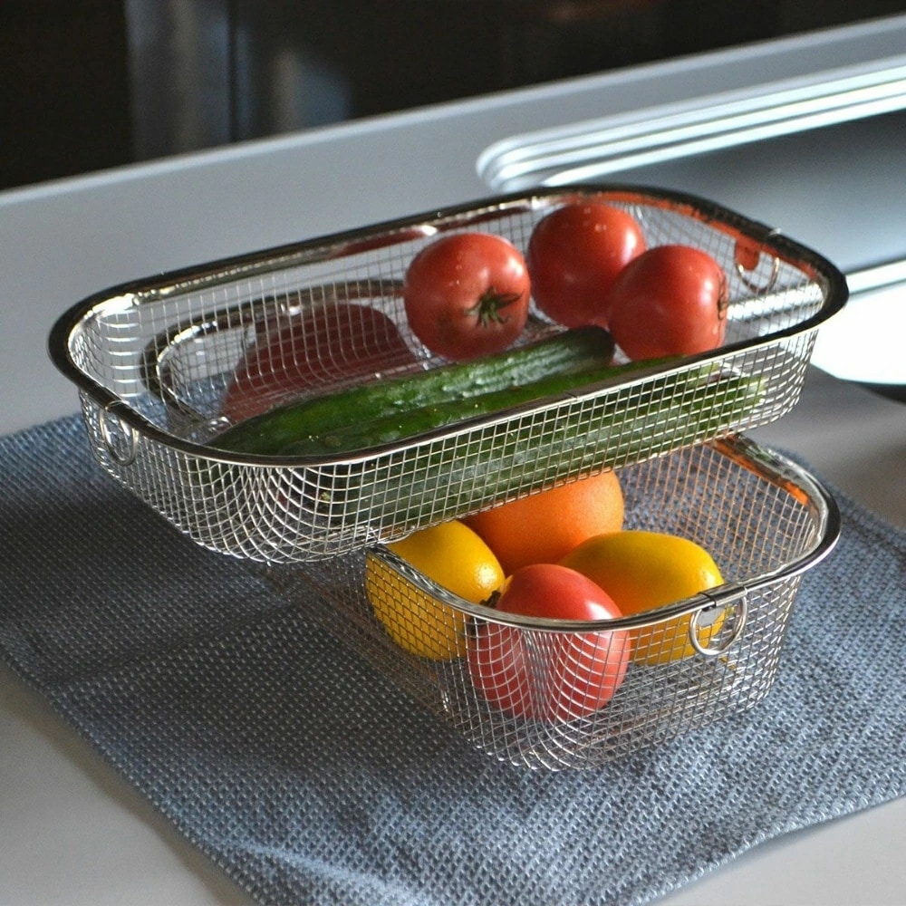 bws SELECTION すっきり暮らす水切浅深セット MM-700138 水切りかご ステンレス 日本製 おしゃれ シンク上