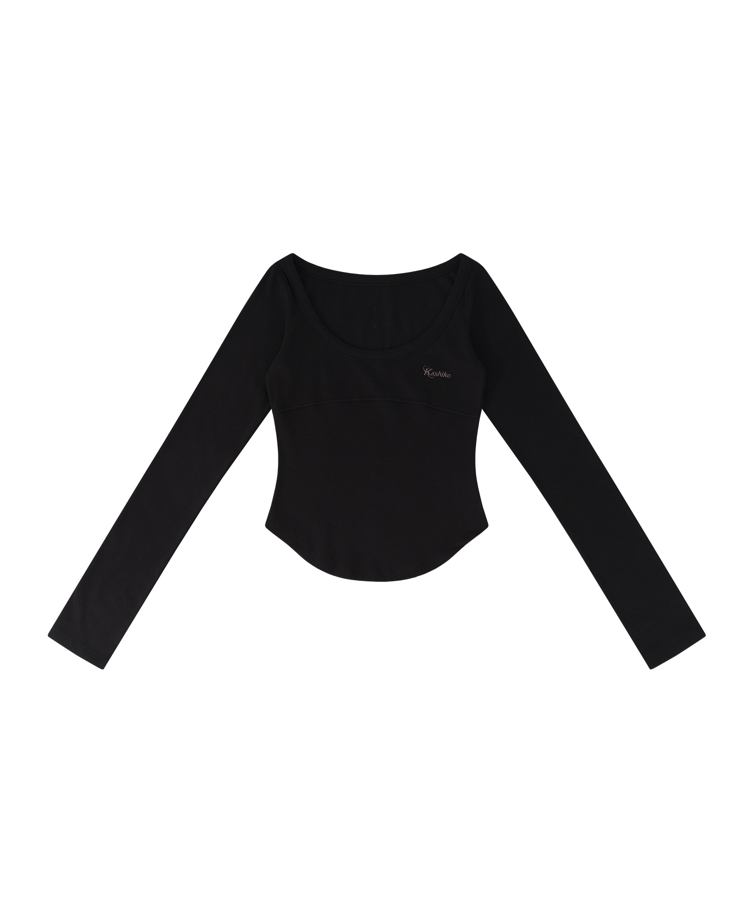 【KASHIKO】 MONK LONG SLEEVE TOP : BLACK 8,740円