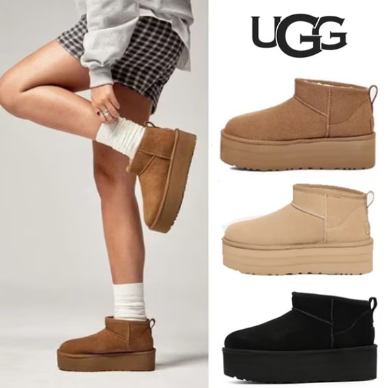 Qoo10 UGG バックル/ベルト ストラップ レースアッ