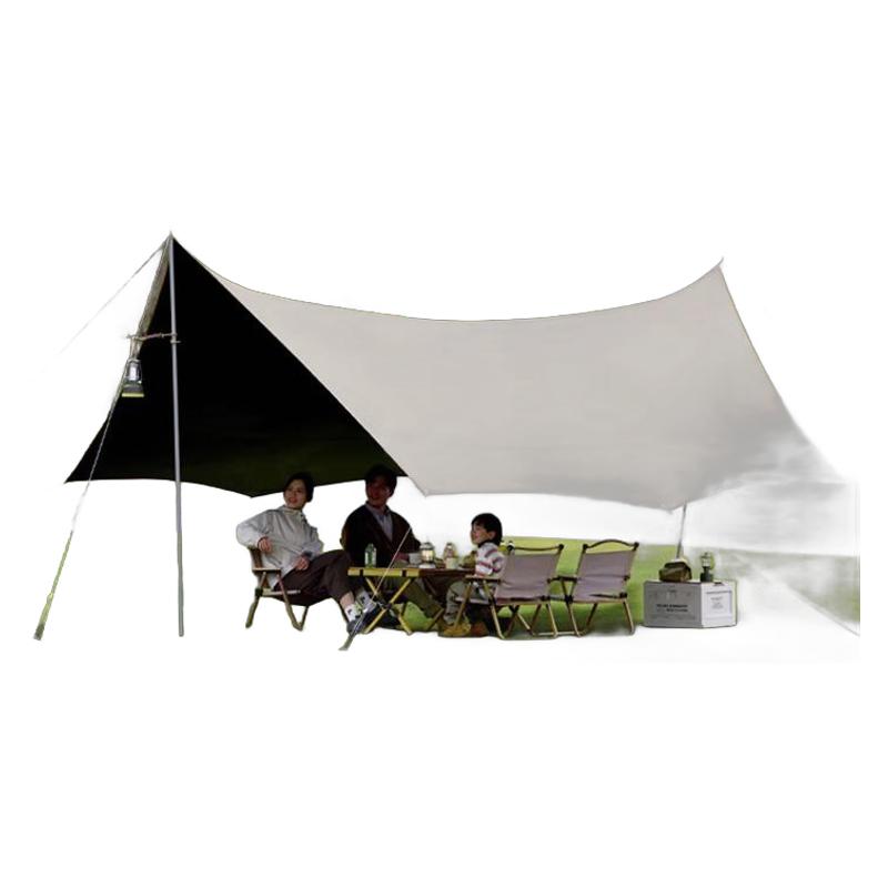 3*3 メートルキャノピー屋外キャンプ用品大型肥厚ポータブルオーニングキャンプ日焼け止めと防雨テントスカイ [ビニール] 3*3 メートル流砂ゴールド