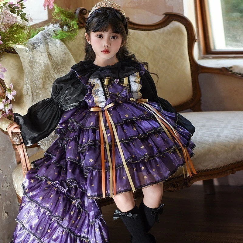 秋用 フリルケーキドレス プリンセスワンピース 子供服 ロリータ ハロウィン クリスマス