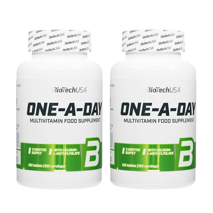 ワンアデイ　100錠　2本セット　BioTechUSA　One-A-Day　12のビタミンと11のミネラルが配合　海外発送便商品：日時指定不可　送料無料 国際郵便発送