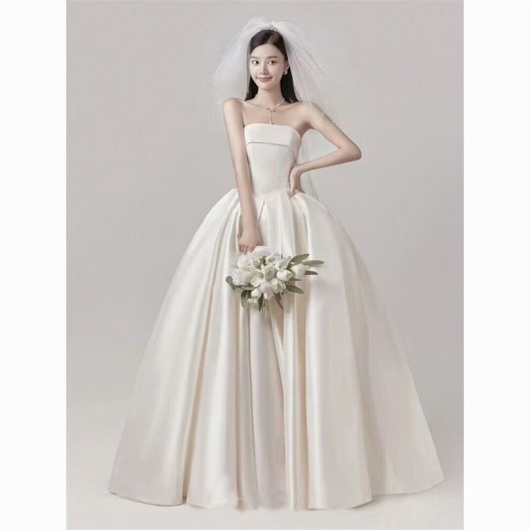 パーティードレス ウェディングドレス 新作 白 高級感 ロングワンピース 結婚式 花嫁 成人式 お呼ばれ ウェディング 演奏会 二次会 前撮り ワンピース ロングドレス