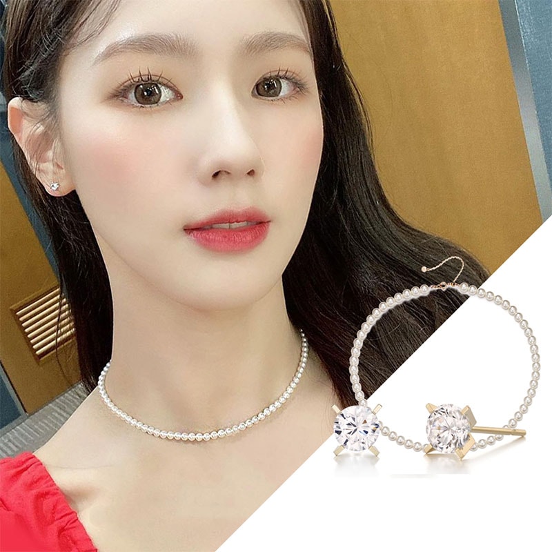 [クリスタル着用 子供 未延着用]14kルーセントイヤリング/韓国ファッション/韓国ファッションスタイル/韓国ストリートファッション/SNSで人気/韓国の人気ブランド