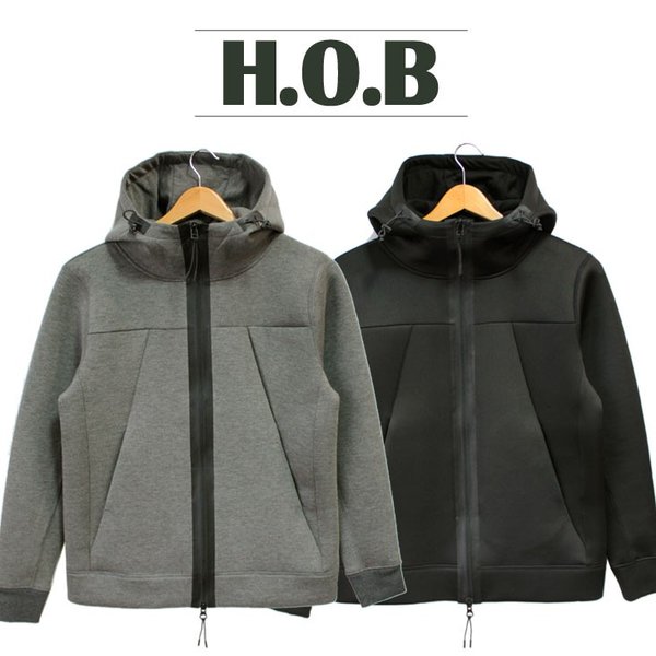 ジャケット ジップアップ メンズ H.O.B エイチオービー 男性 無地 シンプル ウェットスーツ風 止水ジップ 人気 ブランド H2-174050