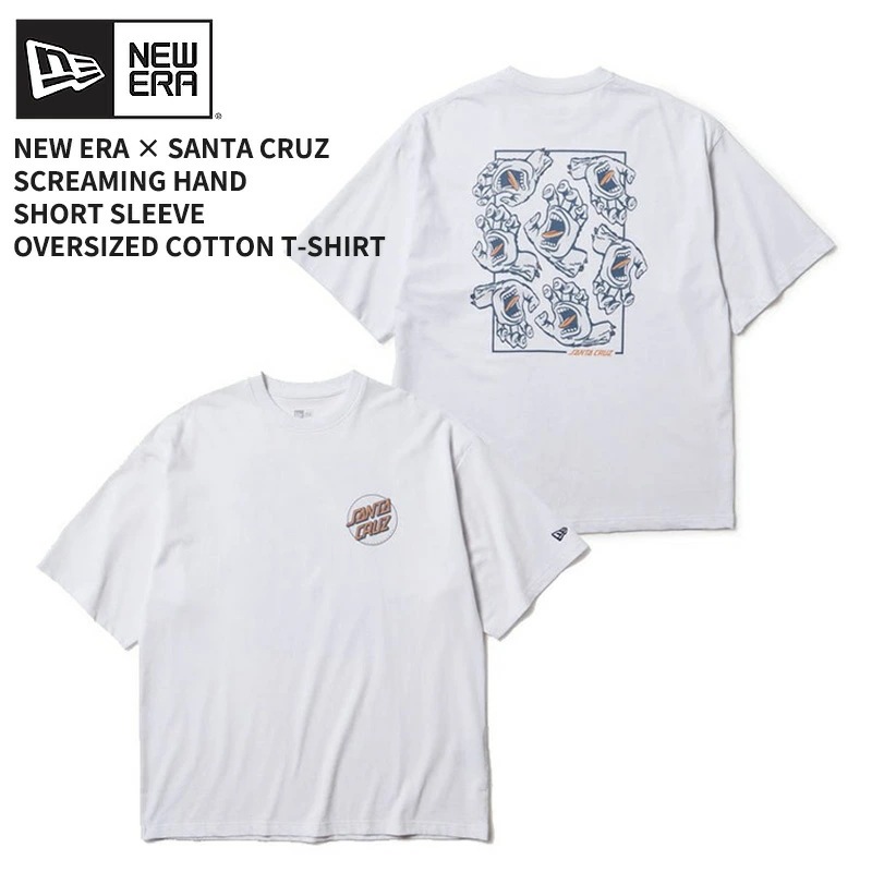 ニューエラ×サンタクルーズ ユニセックス Tシャツ 白Tシャツ NEW ERA 半袖 オーバーサイズド コットン Tシャツ スクリーミングハンド 14384105 5,524円