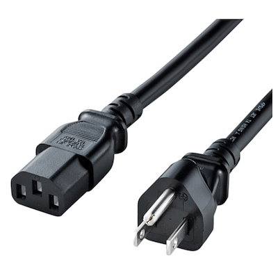 他サイト： サンワサプライ 電源コード（3P・2m・ブラック） KBD3215Aの商品画像