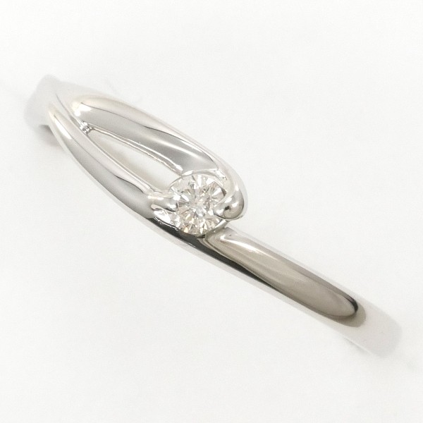 PT900 プラチナ リング 指輪 8号 ブラウンダイヤ 0.05 ジュエリー 中古