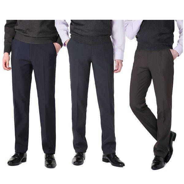 メンズ起毛ベーシックストレートフィットバンディングスパンデックススラックスLV-PTK-714