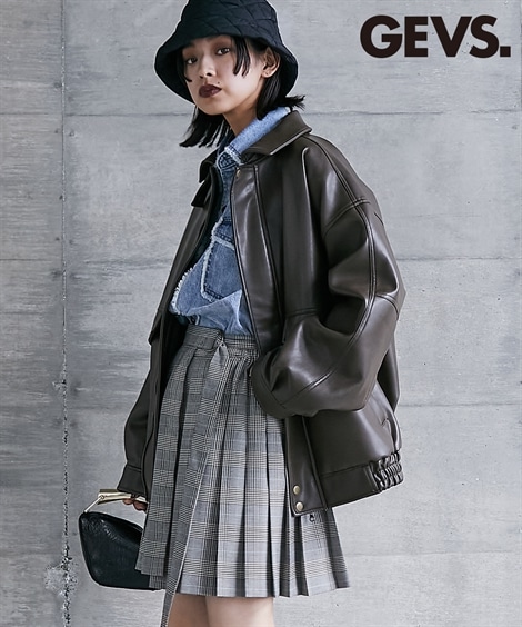 ミニスカート 大きいサイズ プリーツミニスカート GEVS.