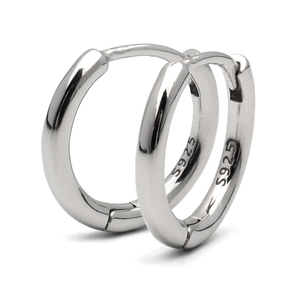 925 シンプル フープピアス [es298]