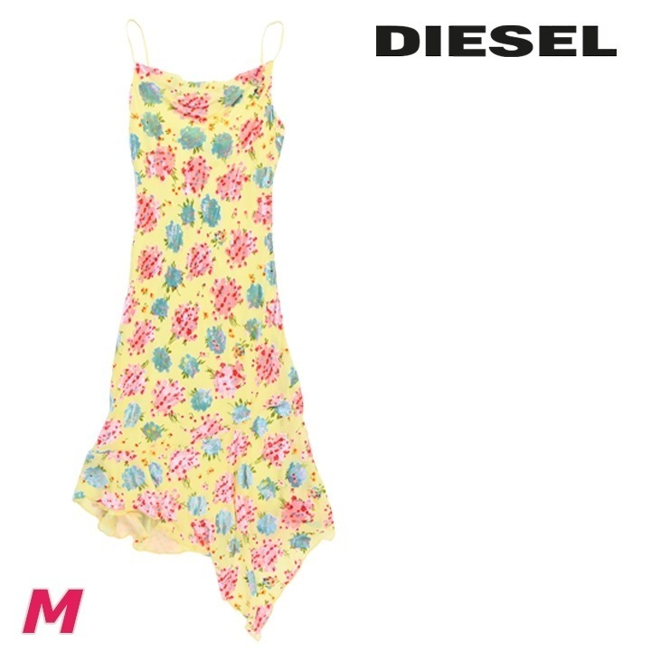 シルクキャミソールワンピース レディース D-MENTA 花柄フロッキープリント die-l-t-f4-6d0