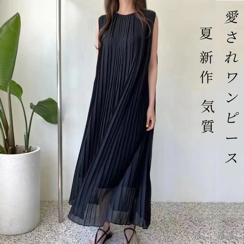 【20点セット】【急速出荷】キャミワンピース 日系 ワンピース 夏 着痩せ ロングワンピース プリーツ シフォンワンピース レディースファッション ドレス 韓国ファッション母の日