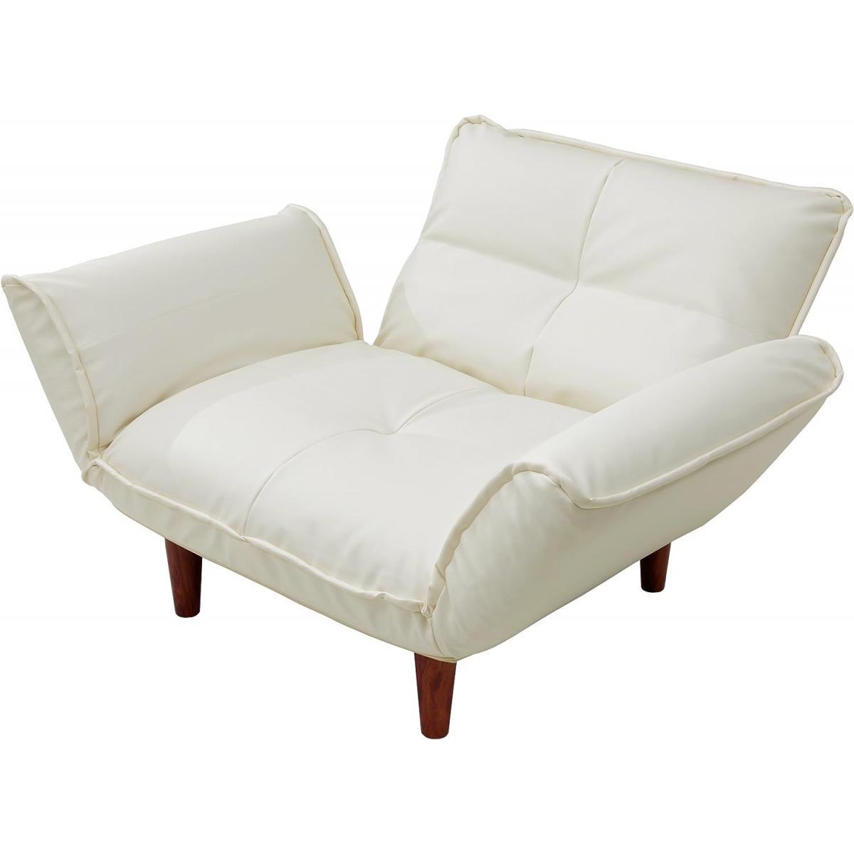 【I】セルタン CELLUTANE 1人掛け カウチソファ PVC レザー ホワイト 日本製 リクライニング ソファ リビング 【受注生産品】A282p-598WHグ 水洗