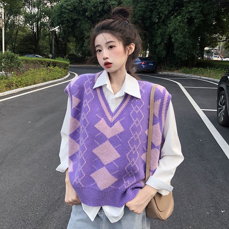 2025秋冬服ベスト ブラウス 二点セット ハート タンクトップ アウターウェア 韓国ファッション トップス ニット