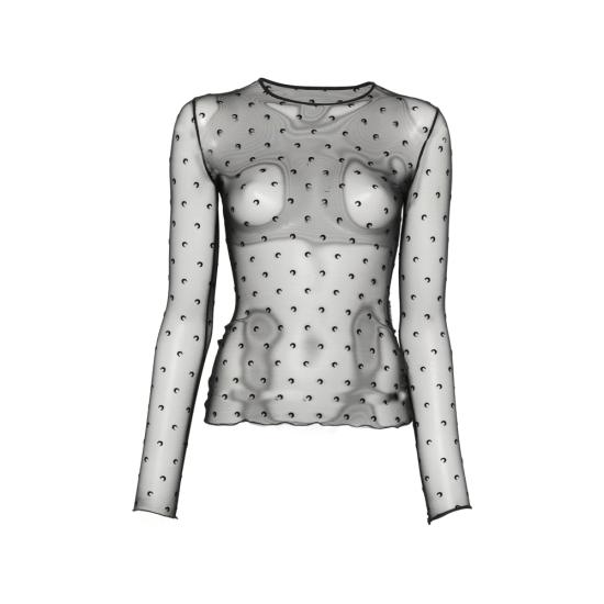 MARINE SERRE Women Tops WTS006A JER0107 BK99 BLACK
