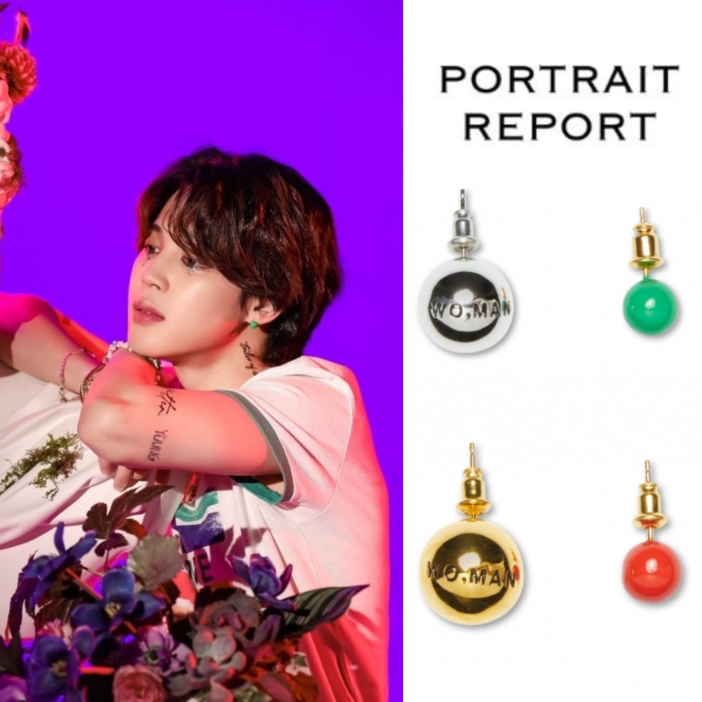 お得】 Earring Bon Bon WO,MAN REPORT】 【PORTRAIT [BTS ピアス