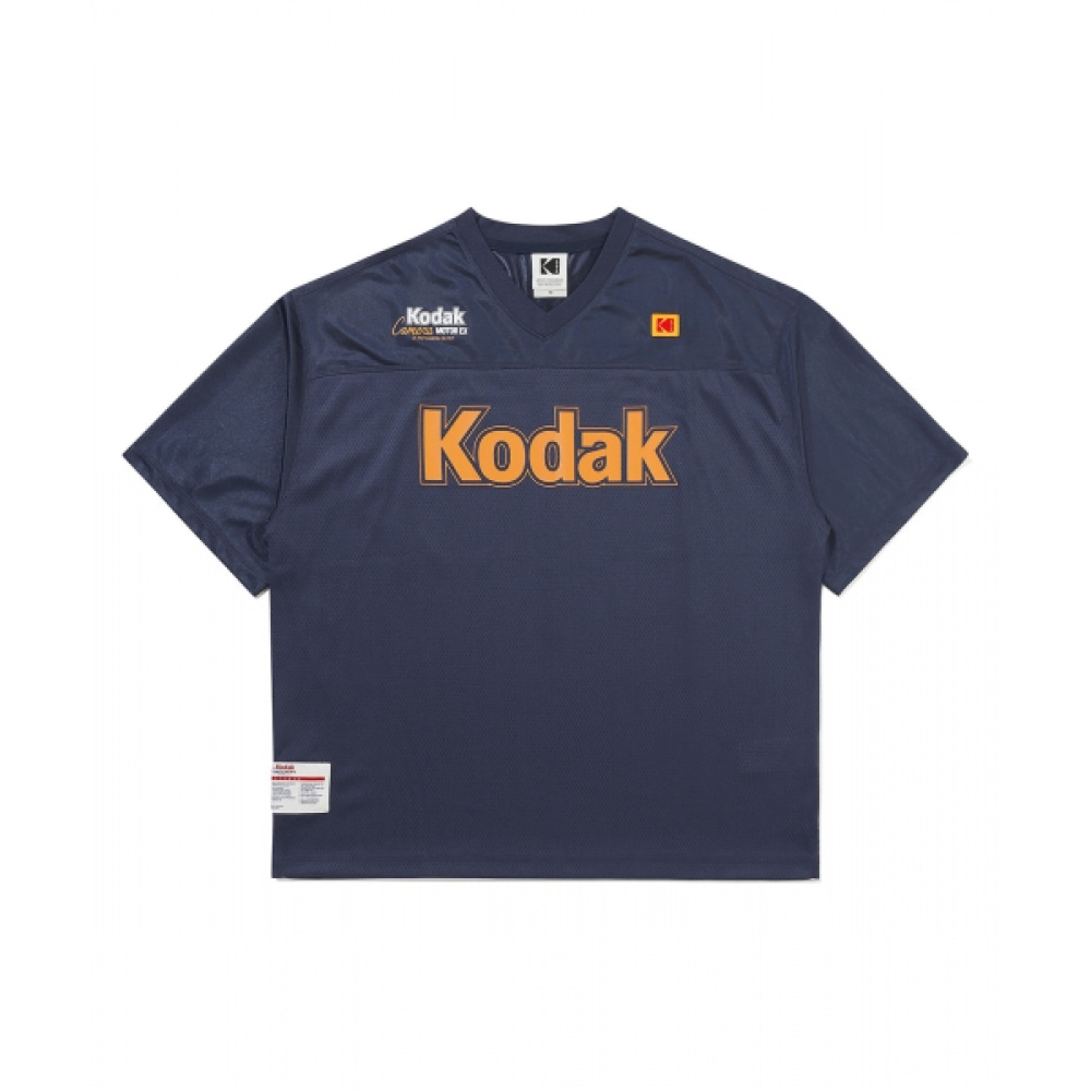 コダックメッシュラグビー半袖Tシャツネイビー