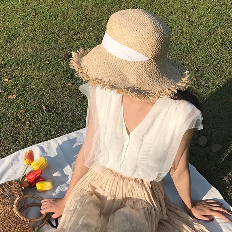 トップス チュール付 ノースリーブ 韓国 レディース ニットトップス ノースリーブニット リブニット 袖なし Vネック オルチャン シアー シースルー 透け感 春夏 サマーニット 前ボタン