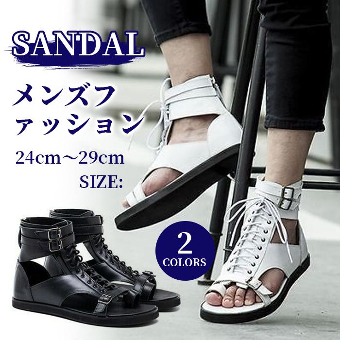 【全店任意2枚購入で100円OFF】グラディエーターサンダル 疲れない サンダル メンズ レザー 革 靴 おしゃれ ビーチサンダル ボンサンダル カッコイイ 大きいサイズ ブーツサンダル シューズ レ