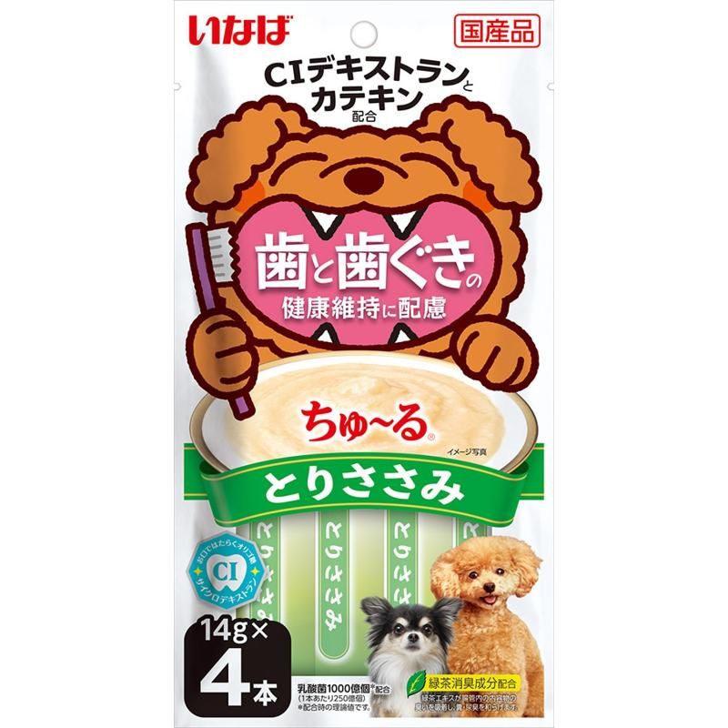 （まとめ買い）歯と歯ぐきの健康維持に配慮ちゅ～る とりささみ 14g×4本 犬用おやつ [x18]