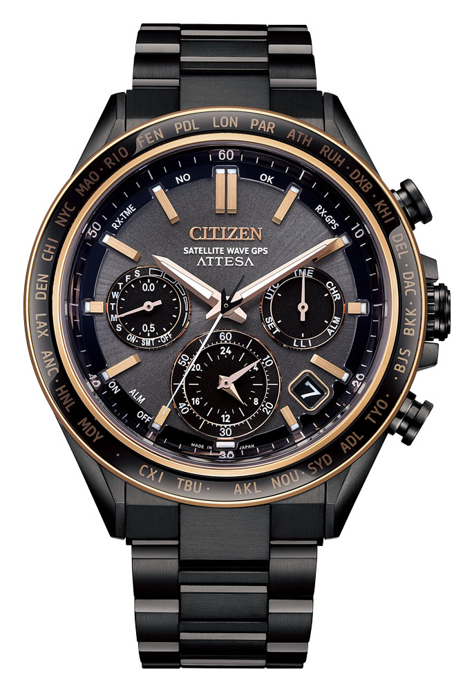 シチズン 【国内正規品】アテッサ　ダブルダイレクトフライト　ACT Line　Black Titanium Series エコ・ドライブGPS衛星電波　メンズタイプ CC4074-61W