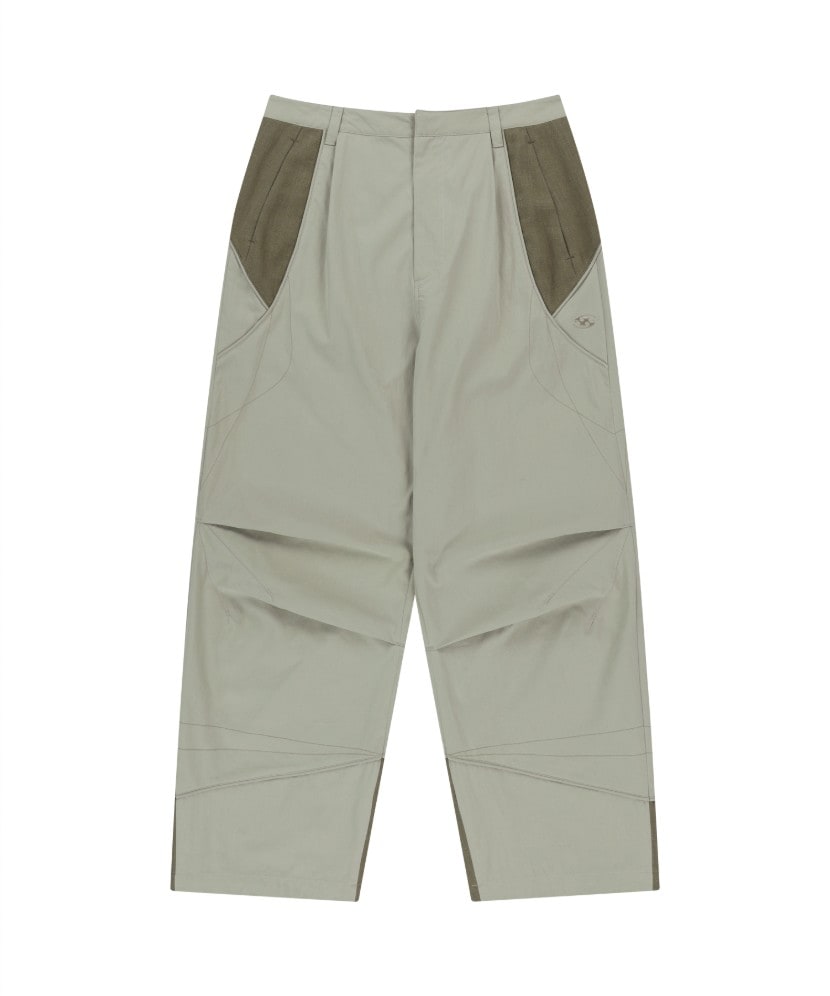 【SANSANGEAR】 25SS LINEN BLOCK PANTS : BEIGE
