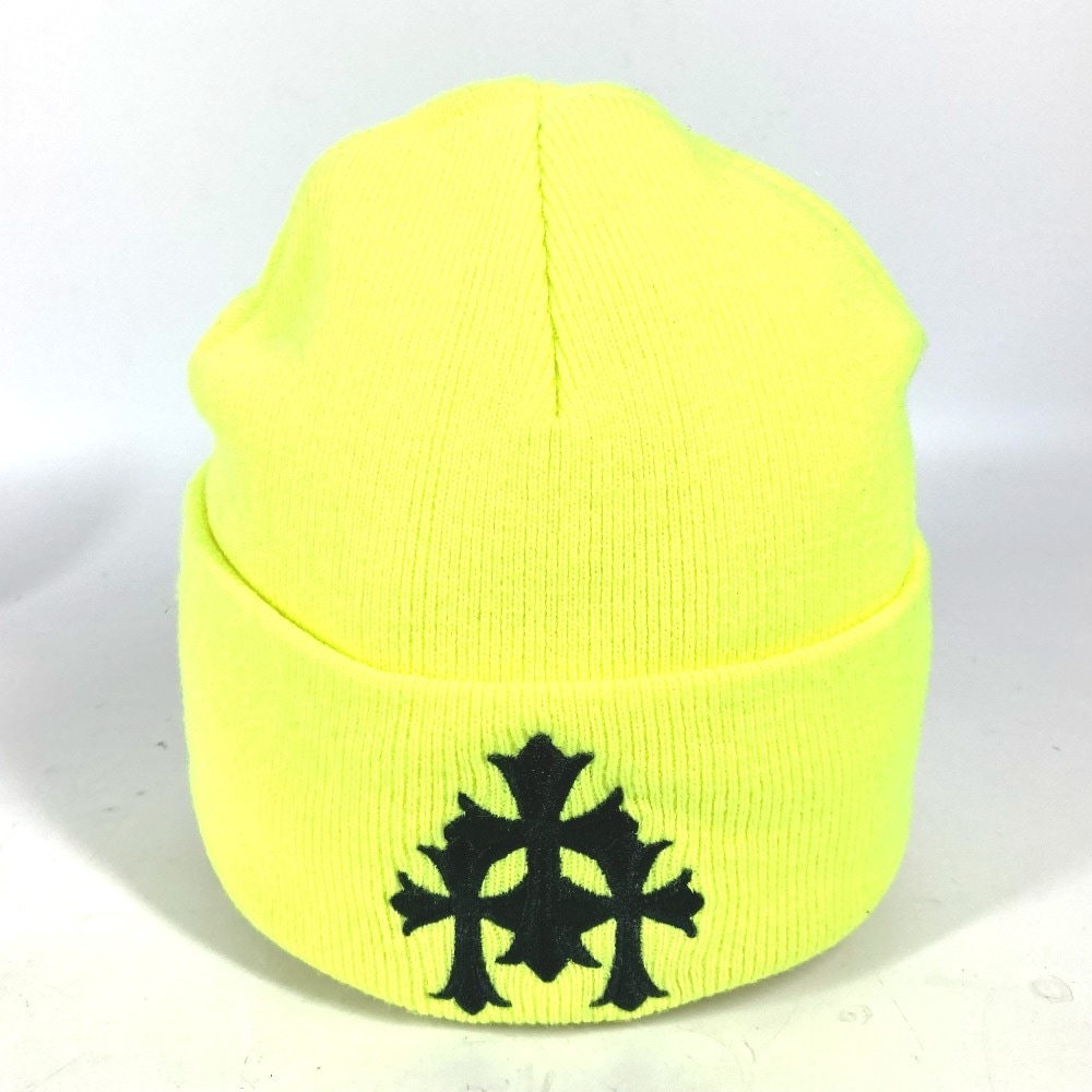ニット帽 ロゴ ３クロス ビーニー 帽子 ニット帽 ニットキャップ アクリル イエロー 42,185円