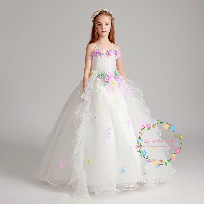 子供ドレス ピアノ発表会 カラフル キッズドレス 結婚式 子どもドレス 女の子 ミニ 子供服 七五三フォーマルセット・ドレス