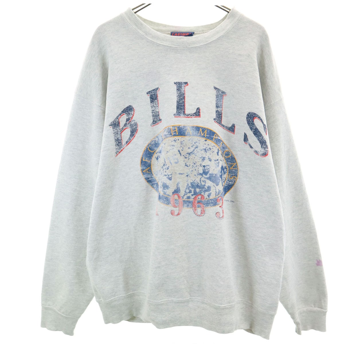 CARIMBA 90s USA製 オールド 1963年 AFC チャンピオンズ BILLS 長袖 スウェット トレーナー L グレー メンズ 古着 5,624円